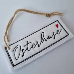 Clearance "Osterhase"-Geschenkanhänger aus Filz in WEISS, von Osterdeko