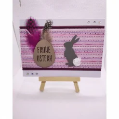 Discount Osterkarte - Grußkarte "Frohe Ostern" -Holz Osterkarten