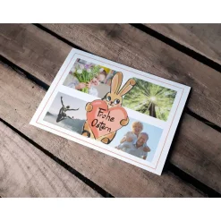 Sale Osterkarte Hase mit Herz 4 Fotos Printable DIY Osterkarten