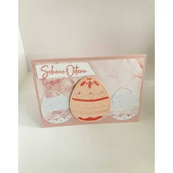 Discount Osterkarte Ostern 3D Grusskarte Handgefertigt mit Ostereiern Rosa Töne Osterkarten