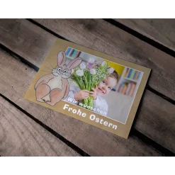 Best Osterkarte stehender Hase Printable DIY Osterkarten