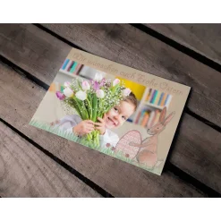 Clearance Osterkarte stehender Hase mit Osterei Printable DIY Osterkarten