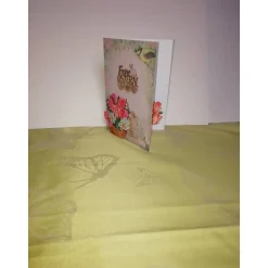 Outlet Osterkarte verspielt mit Blumen und Tieren Osterkarten