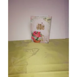 Outlet Osterkarte verspielt mit Blumen und Tieren Osterkarten