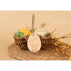 Osterkörbchen|AlexandrasKreativwerkstatt Osterkorb, Osterkörbchen, Osternest, personalisiert Geschenkidee, Korb mit Namensschild, Osterdeko, Holzanhänger