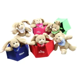 Discount Osterkörbchen grau grün pink blau Filz mit Hase personalisiert Geschenk zu Ostern mit Namen Set aus Osterhase u. Filznes Osterkörbchen