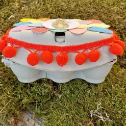 New Ostern Eierkarton Ostergeschenk verpacken rot bunt Geschenkverpackungen
