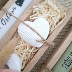 Ostergeschenke|Suanda Living Ostern Ostergeschenk Geschenkset Kerze Kerzenset Dekoherz Kerzenhalter rund Stabkerze Schriftzug Frohe Ostern Osterfest