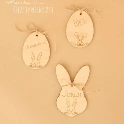 Osternest personalisiert, Ostern, Geschenkidee, Namensschild, Osterdeko, Ostergeschenk, Holzanhänger, Osternest Osterkörbchen
