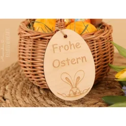 Osterkörbchen|AlexandrasKreativwerkstatt Osternest personalisiert, Ostern, Geschenkidee, Namensschild, Osterdeko, Ostergeschenk, Holzanhänger, Osternest