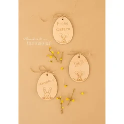 Osterkörbchen|AlexandrasKreativwerkstatt Osternest personalisiert, Ostern, Geschenkidee, Namensschild, Osterdeko, Ostergeschenk, Holzanhänger, Osternest