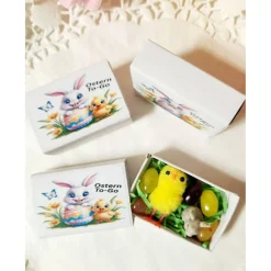 Discount OsternTo-Go in der Schachtel, Hase, Ostern, Frühling, Osterhase, Mitbringsel, Mitgebsel, Geschenk, Ostergeschenk, Kleini Osterkörbchen