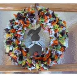 Best Oster-Türkranz 'Schoko' mit oder ohne Häschen, Stoffkranz, Türkranz, Frühlingsdeko, Türdekoration immerwährend Dekoration