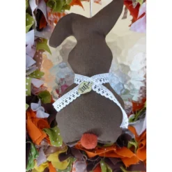 Best Oster-Türkranz 'Schoko' mit oder ohne Häschen, Stoffkranz, Türkranz, Frühlingsdeko, Türdekoration immerwährend Dekoration