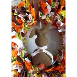 Best Oster-Türkranz 'Schoko' mit oder ohne Häschen, Stoffkranz, Türkranz, Frühlingsdeko, Türdekoration immerwährend Dekoration