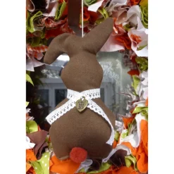 Best Oster-Türkranz 'Schoko' mit oder ohne Häschen, Stoffkranz, Türkranz, Frühlingsdeko, Türdekoration immerwährend Dekoration