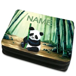 Best Panda Federmäppchen inkl. Inhalt mit Name / personalisierbar Kinder Federmäppchen