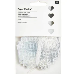 New Papiergirlande Herzen silberfarben Hochzeitsgirlanden