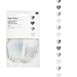 New Papiergirlande Herzen silberfarben Hochzeitsgirlanden