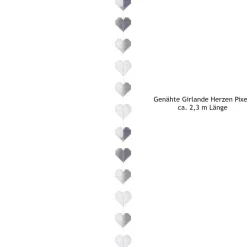 New Papiergirlande Herzen silberfarben Hochzeitsgirlanden