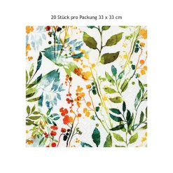 Servietten|AmOlenDiek Papierservietten Boho Leaves & Herbs bunt