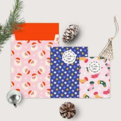 Discount Papiertüten Set *Santa is coming* / Motiv 3 / Flachbeutel in versch. Größen für Advent und Weihnachten Weihnachtstüten