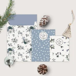Clearance Papiertüten Set *Winter Floral* / Motiv 3 / Flachbeutel in verschiedenen Größen für Advent und Weihnachten Weihnachtstüten