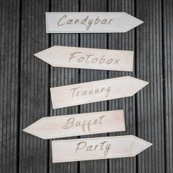 Clearance Party Holzschilder Für Hochzeitswegweiser | Set Mit 5 Pfeilen Aus Holz Hochzeitsdeko