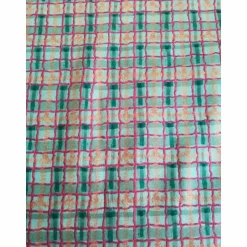 Weihnachtsstoffe|Design in Stoff Patchworkstoff, grünkarierter Quiltstoff  mit roten, blauen und grünen  Streifen -  SSI Studio Nr. 045