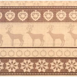 Weihnachtsstoffe|Patchwork und mehr Patchworkstoff Scandi 2 Bordüre Stripe Elche, Kristalle Herzen