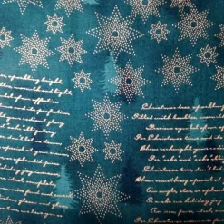 Clearance Patchworkstoff Star Springle,  grüner Quiltstoff mit verschiedenen goldenen Sterne Weihnachtsstoffe