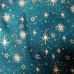 Clearance Patchworkstoff Star Springle,  grüner Quiltstoff mit verschiedenen goldenen Sterne Weihnachtsstoffe