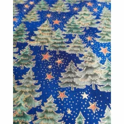 Weihnachtsstoffe|Design in Stoff Patchworkstoff Sterne mit hellblauem Rand auf blauem Hintergrund - Robert Kaufmann