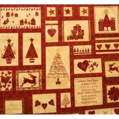 Discount Patchworkstoff Weihnachtspanel Magic Moments of Christmas rot Weihnachtsstoffe