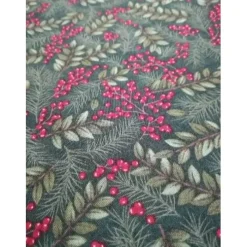 Best Patchworkstoff Winter Manor Pine,  grüner Quiltstoff mit Kiefernzweige und rote Beeren Moda Nr. 17 Weihnachtsstoffe