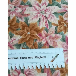 New Patchworkstoff wunderschöne rosefarbene Christrose auf hellgrünem Hintergrund Moda Weihnachtsstoffe