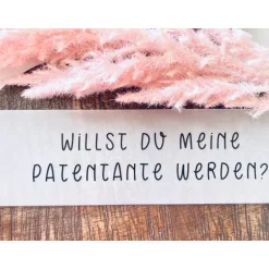 New Patentante fragen , Geschenkbox, Patin Geschenk Einladungskarten