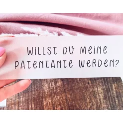 New Patentante fragen , Geschenkbox, Patin Geschenk Einladungskarten