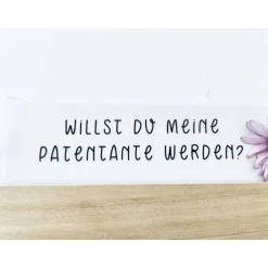 New Patentante fragen / Willst du meine Patentante sein? / Flaschenpost Einladungskarten