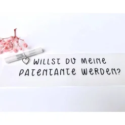 Einladungskarten|Blomidesign Patentante fragen Geschenkbox Einladung Taufe