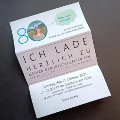 Einladungskarten|NETTE PDF-Datei witzige Einladung runder Geburtstag SEHTEST mit individuellem Foto und Text zum Selberdrucken