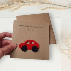 Personalisierbare Glückwunschkarte mit Auto – Für Kindergeburtstag, Führerschein & Geldgeschenk Kinder Glückwunschkarten