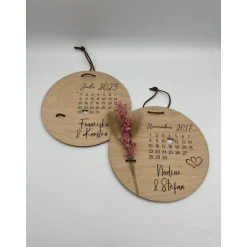 Best Personalisierbares Hochzeitsgeschenk aus Birkenholz mit Kalender & Trockenblumen – Unvergessliche Erinnerung Geldgeschenke
