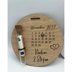 Best Personalisierbares Hochzeitsgeschenk aus Birkenholz mit Kalender & Trockenblumen – Unvergessliche Erinnerung Geldgeschenke