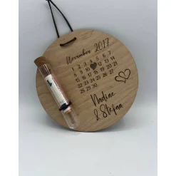 Best Personalisierbares Hochzeitsgeschenk aus Birkenholz mit Kalender & Trockenblumen – Unvergessliche Erinnerung Geldgeschenke