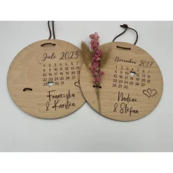 Best Personalisierbares Hochzeitsgeschenk aus Birkenholz mit Kalender & Trockenblumen – Unvergessliche Erinnerung Geldgeschenke