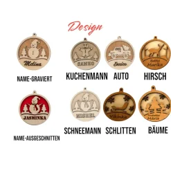 Baumschmuck Personalisierbar|TellusDesignDE Personalisiert Weihnachtsdeko l weihnachtsdeko holz baum / weihnachtsschmuck /weihnachtsbaumkugeln l weihnachtsdeko holz