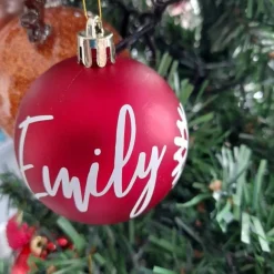 Sticker & Aufkleber|61sekunden Personalisierte Aufkleber für Weihnachtskugeln, Kugeln, Weihnachtskugeln mit Namen, Ornamente personalisiert