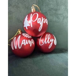 Sticker & Aufkleber|61sekunden Personalisierte Aufkleber für Weihnachtskugeln, Kugeln, Weihnachtskugeln mit Namen, Ornamente personalisiert
