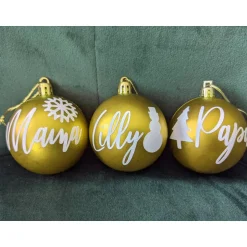 Sticker & Aufkleber|61sekunden Personalisierte Aufkleber für Weihnachtskugeln, Kugeln, Weihnachtskugeln mit Namen, Ornamente personalisiert